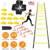 Speed Agility Training Equipment Set For Pro Beginner Including Cones Parachute Stakes Hurdles 19.68FT Ladder with Carrying Bag Soccer Football Basket