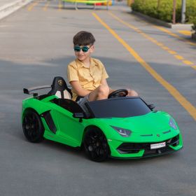 Licensed Lamborghini 24V Kids Ride On Electric Cars, Battery Powered Drifting Car with Double PU Seats, Remote Control, High-Low Speed, LED Lights