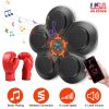 Music Boxing Machine Electronic Wall Target Punching Pad LED Lighted Sandbag Boxing Training Machine Exercise Equipment with Adult Boxing Gloves