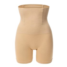 High Waist Shapewear Seamless Tummy Control Panties Butt Lifter Thigh Slimmer Body Trainer Shaper Compression Lingerie Panties for Women (Option: Beige_M)